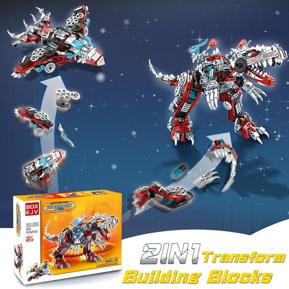 2 in 1 Dinosaurs Building Kits 422PCS, Compatible with Normal Dinosaurs Bricks - Picture 4 of 4